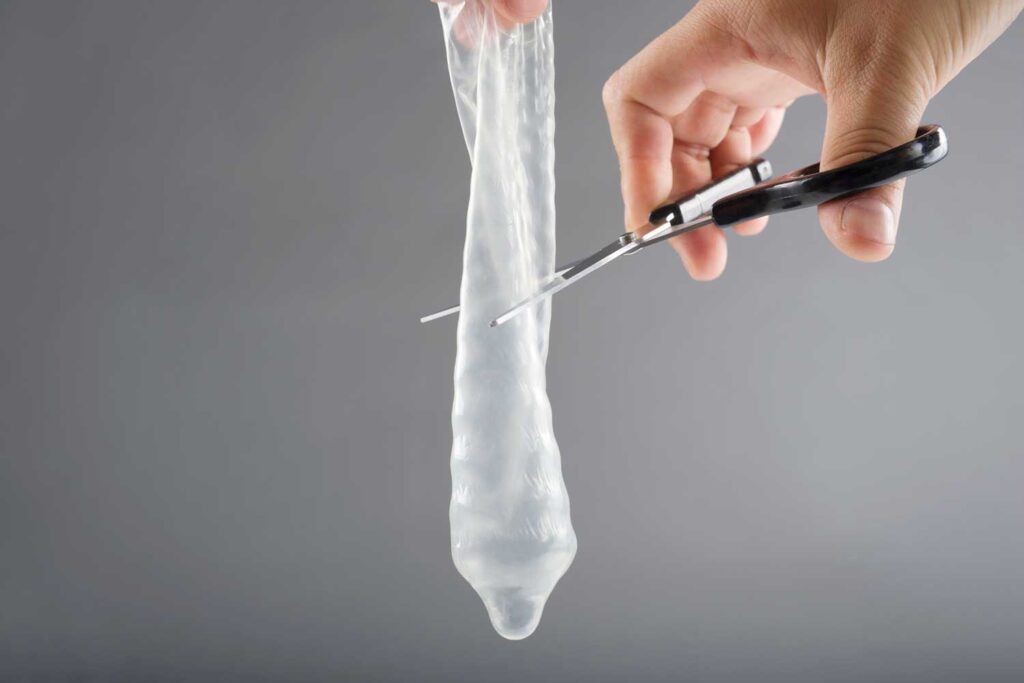 cut a condom in half
