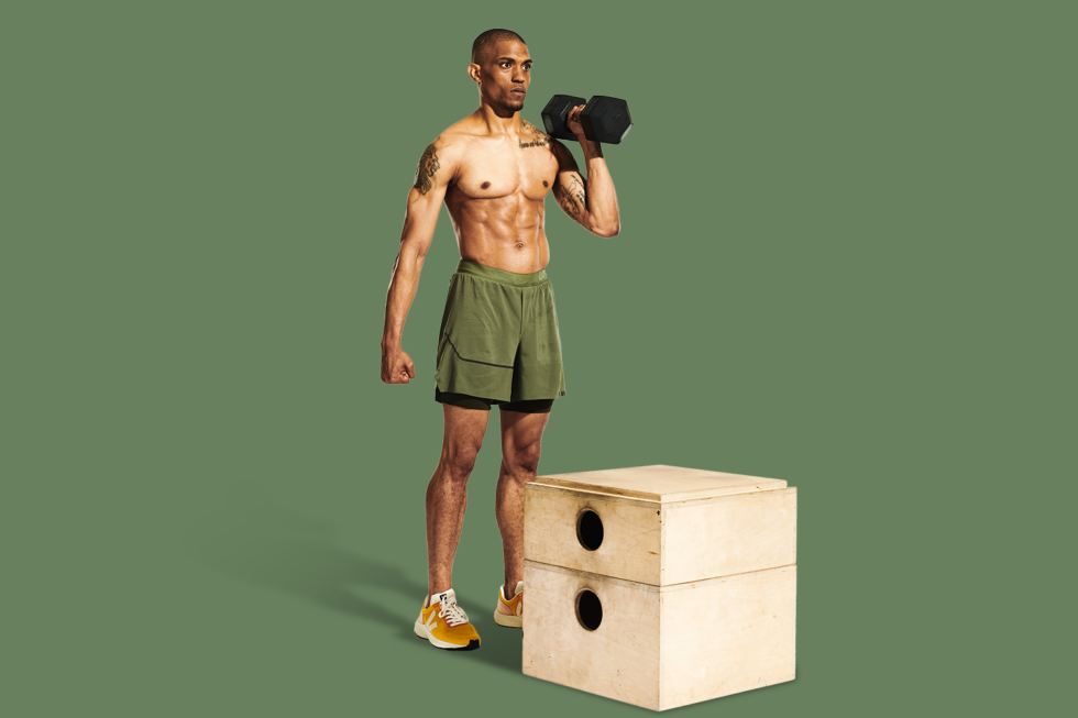 Overhead Dumbbell Stepup For Back Pain Men's Health Australia