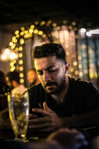 drunk man texting