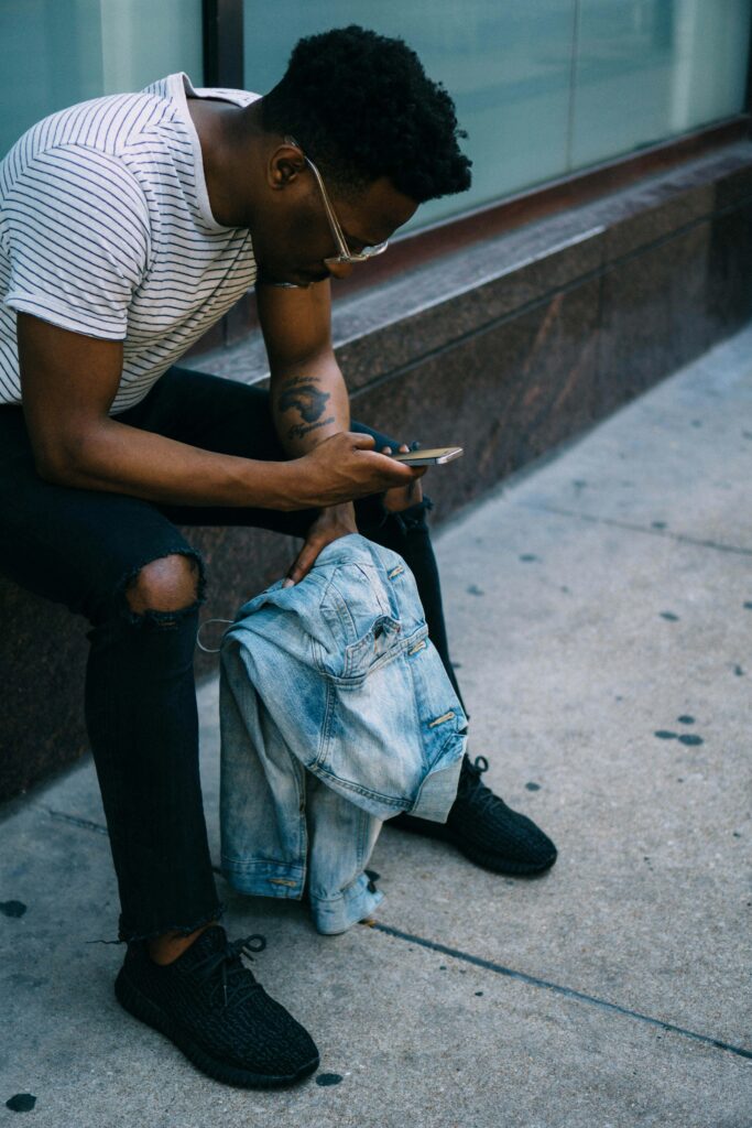 man on mobile phone